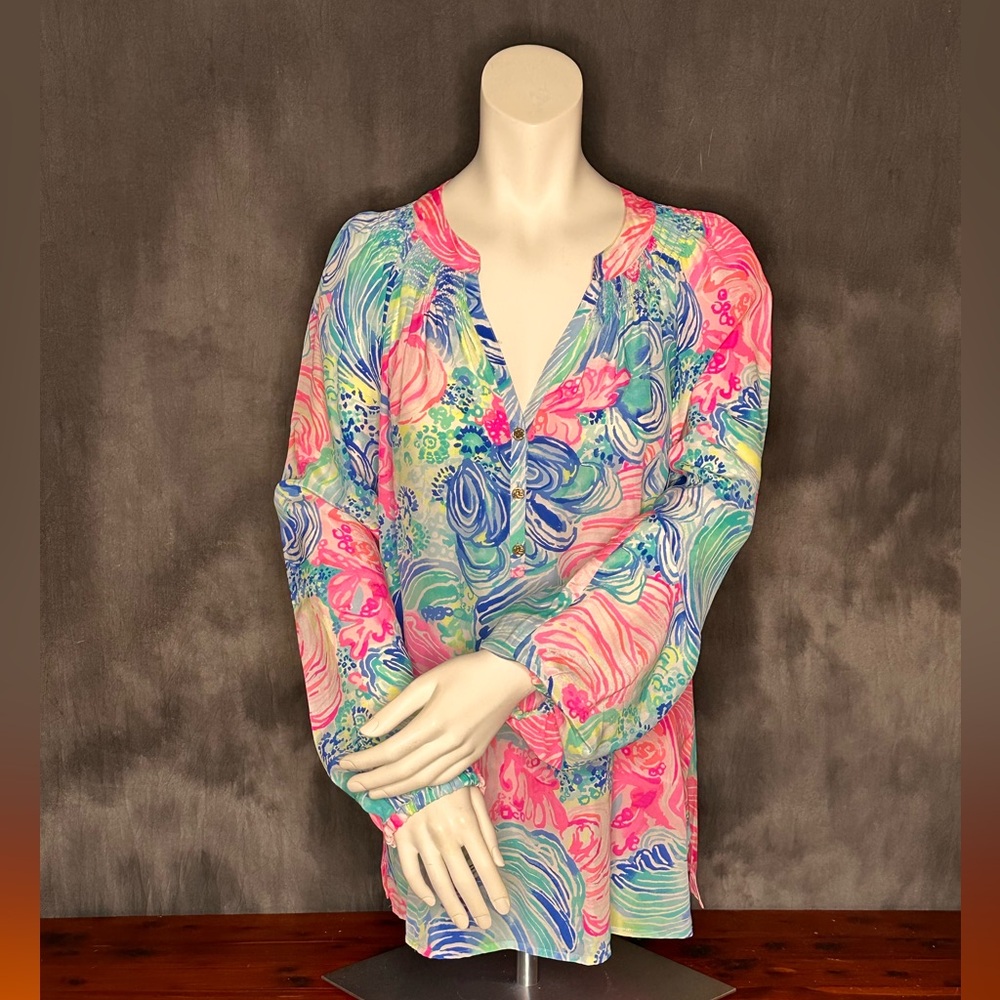 Lilly Pulitzer “Elsa” silk blouse XL